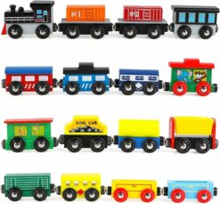 16 Piece Magnetic Wooden Train Set RO13