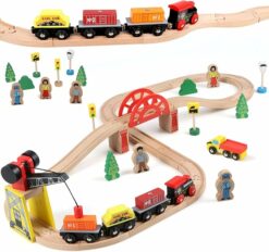 39 Pcs Wood Train Tracks RO18