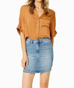 High Waisted Tummy Control Denim Skirt RO6