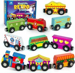 Vanmor Wooden Magnetic Train Set for Toddlers RO11