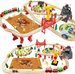 118Pcs Wooden Train Set for Kids RO37