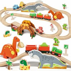 Dinosaur Wooden Train Track Set RO36